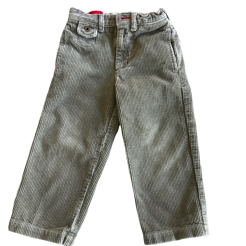 Baby Gap Wide Whale Cotton Cords Olive Green Adjustable Tab Waist Size 4